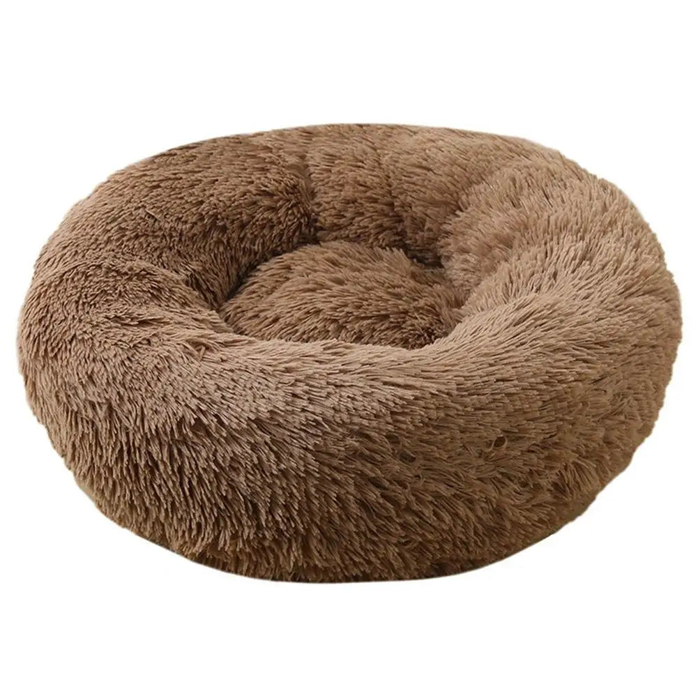 Faux Fur Calming Round Pet Bed — Washable