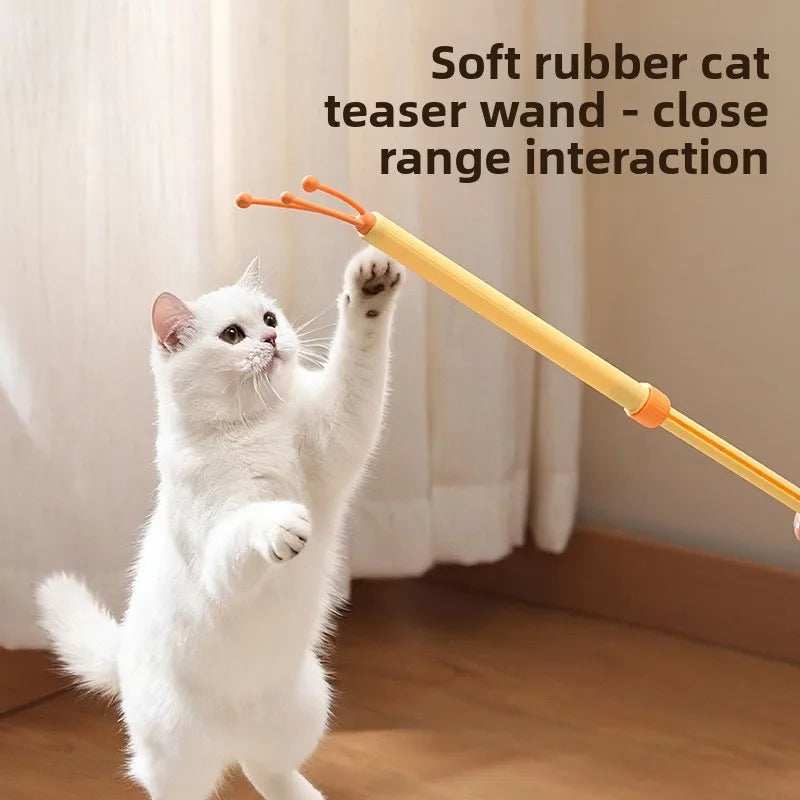 2-in-1 Retractable Cat Teaser & Massage Toy