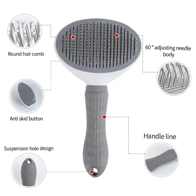 3-in-1 Self-Cleaning Pet Grooming Comb