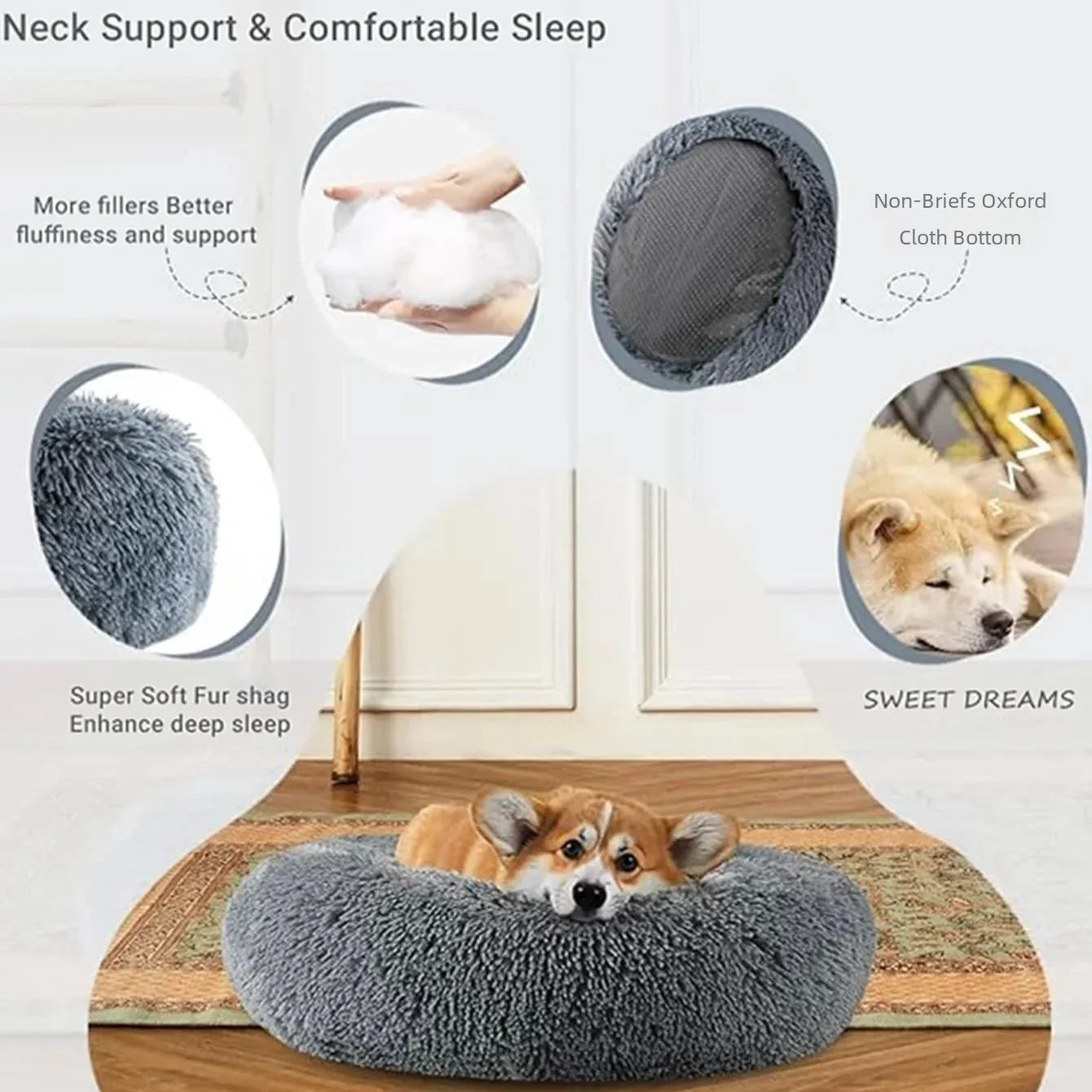 Calming Donut Pet Bed — Dogs & Cats