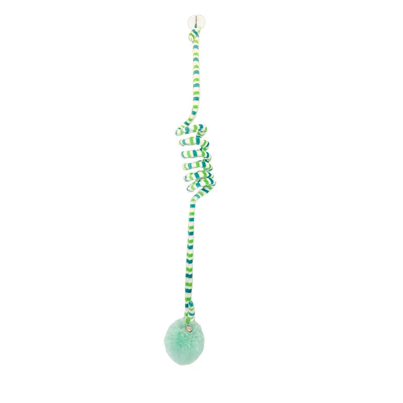 Window-Mount Cat Teaser Toy with Bell & Pompom