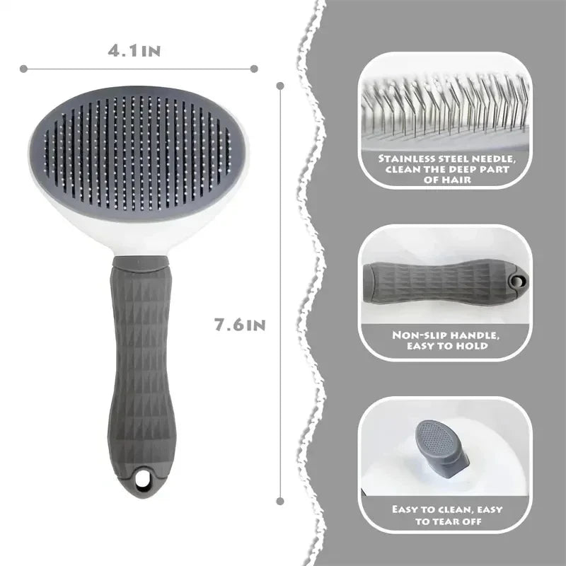 3-in-1 Self-Cleaning Pet Grooming Comb