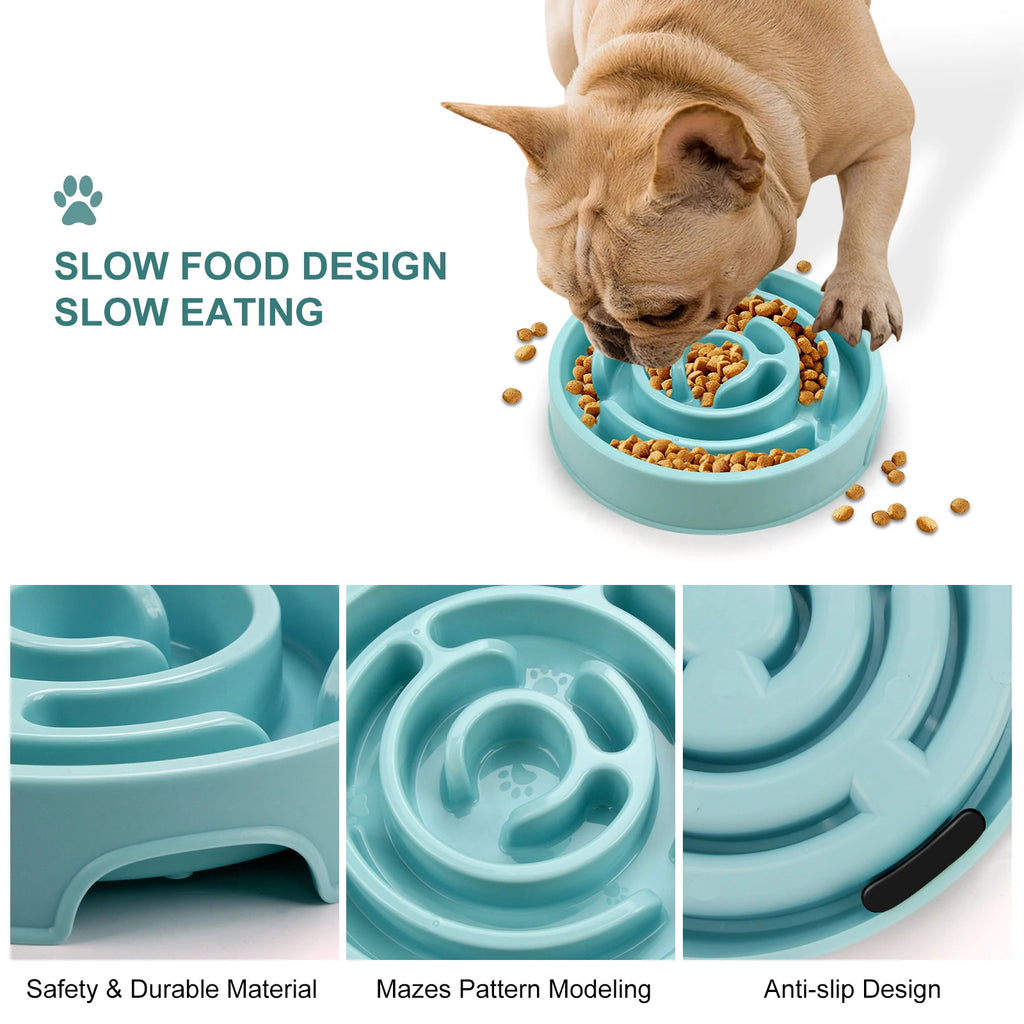 Anti-Gulp Slow Feeder Dog Bowl