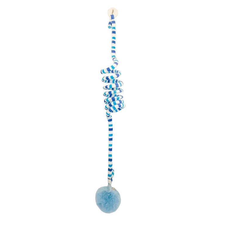 Window-Mount Cat Teaser Toy with Bell & Pompom