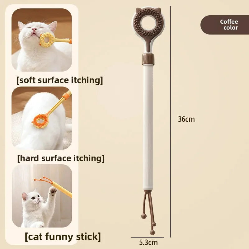 2-in-1 Retractable Cat Teaser & Massage Toy