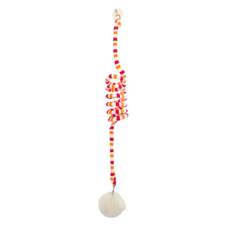 Window-Mount Cat Teaser Toy with Bell & Pompom