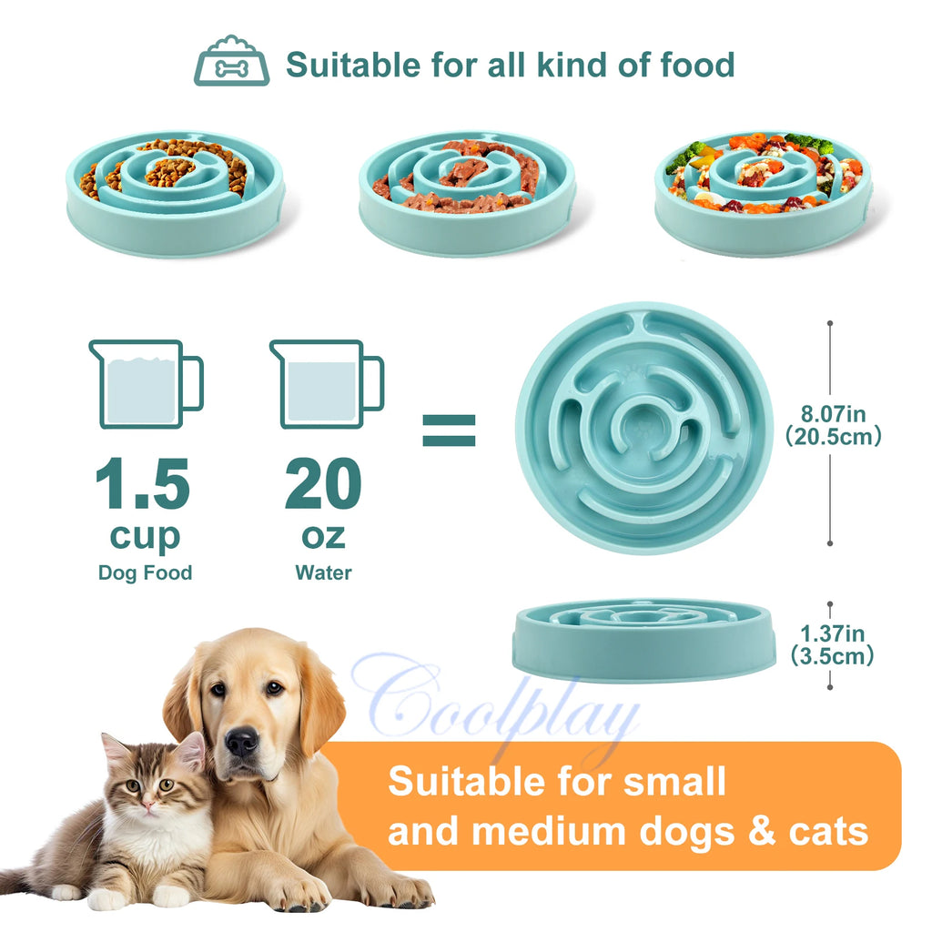 Anti-Gulp Slow Feeder Dog Bowl